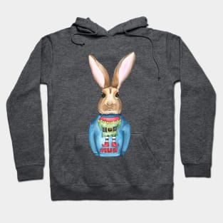 Rabbit wearing Christmas jumper Hoodie